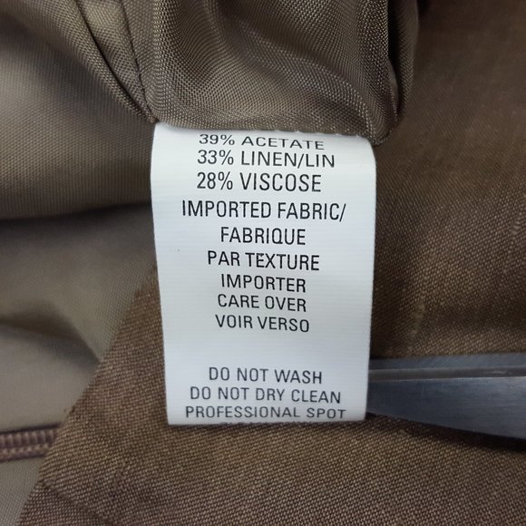 NEW Anne Klein Rhinestone Pencil Skirt, Women's Size 10, Brown Linen Blend - Picture 4 of 5